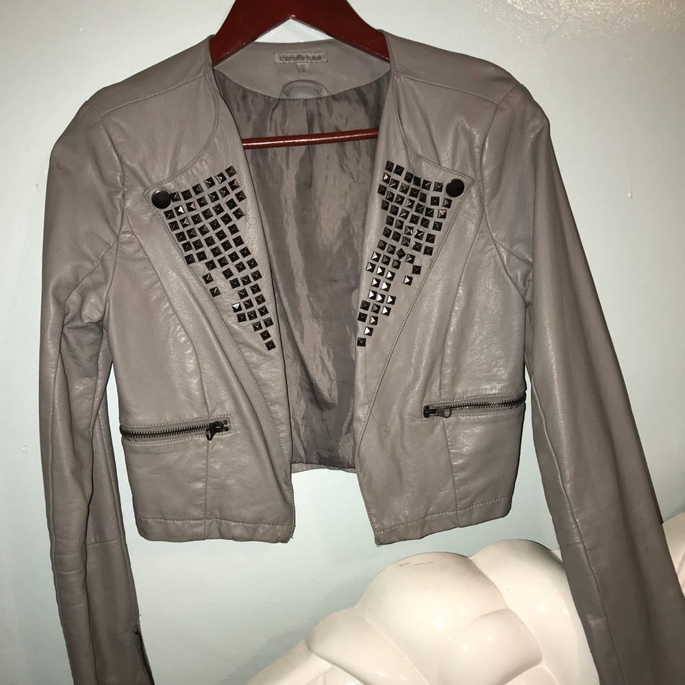 Grey studded jacket